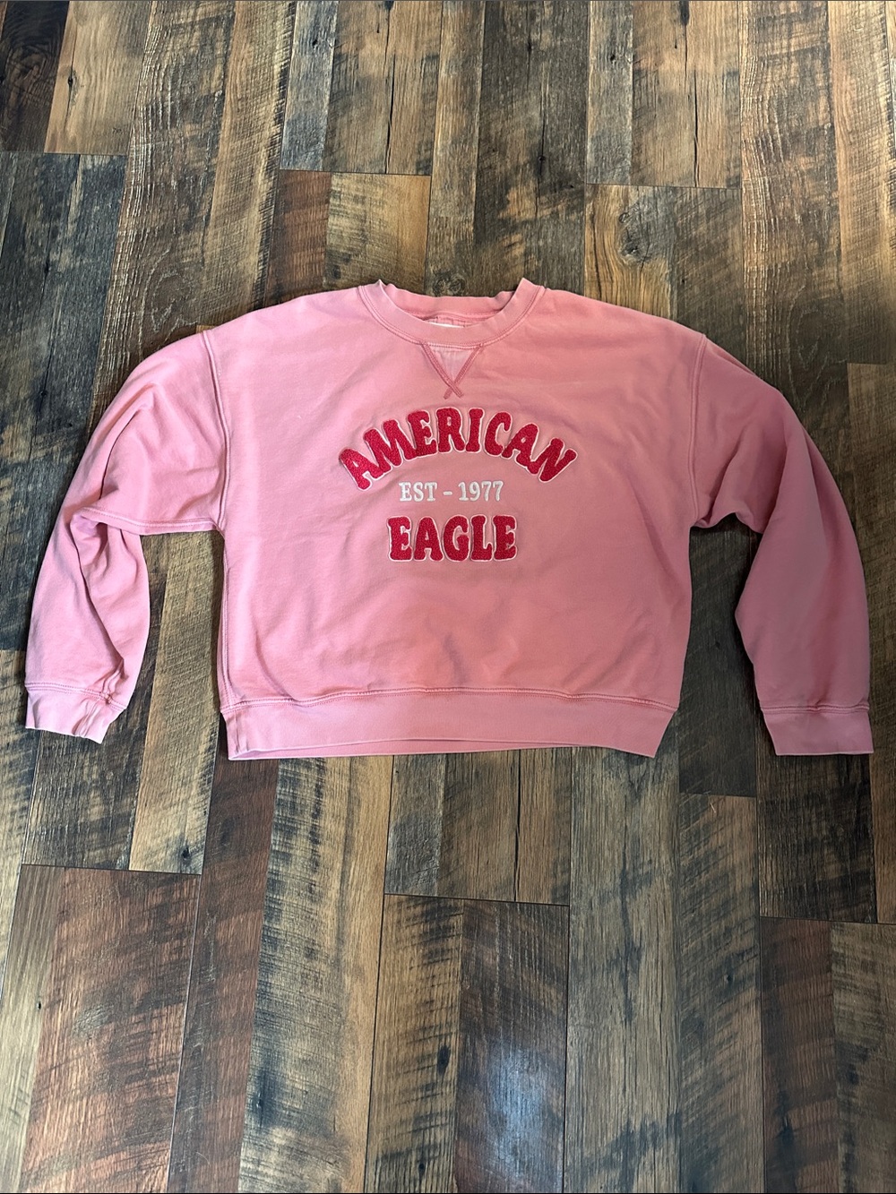 American Eagle Outfitters Rose Pink Logo Crewneck Sweatshirt